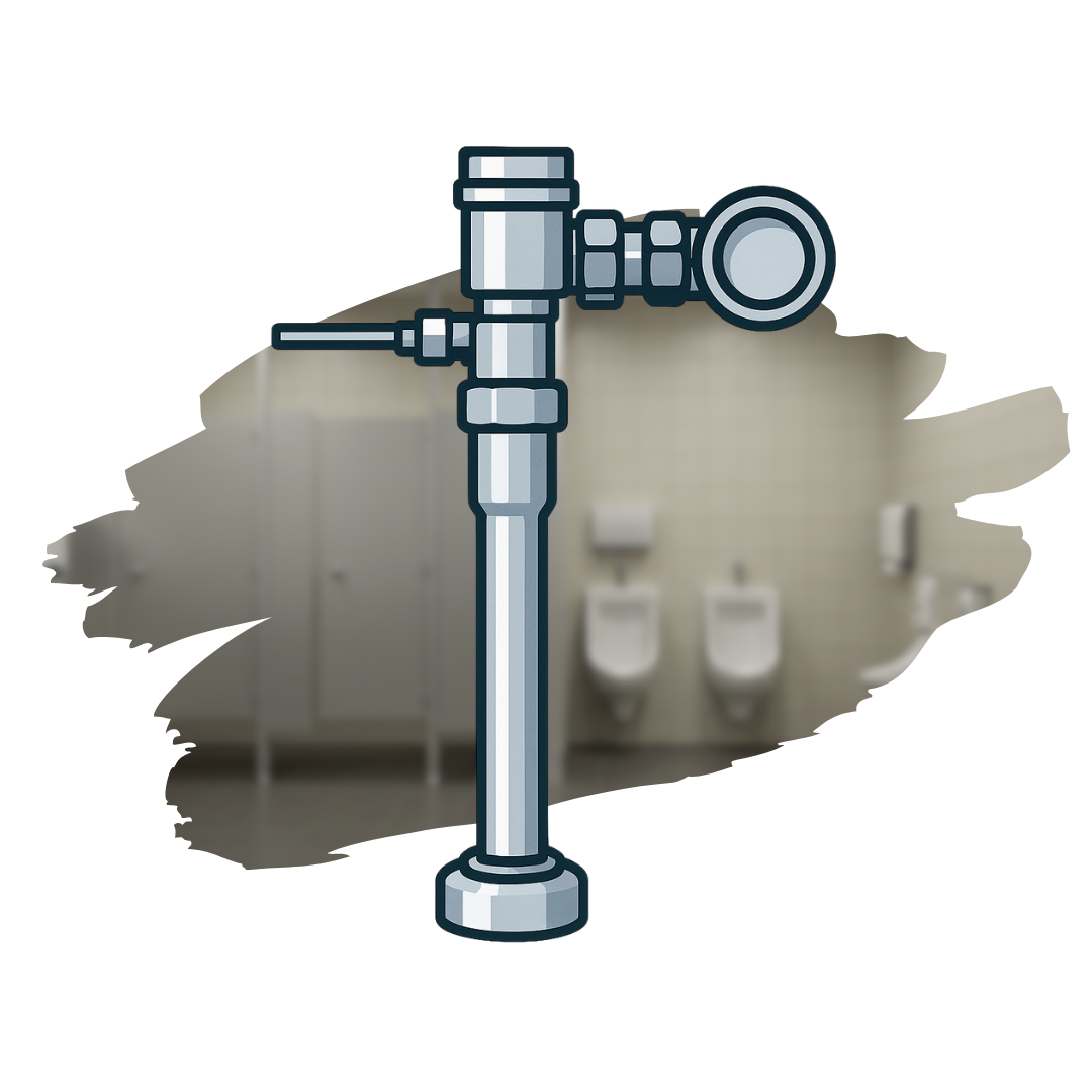 Fluxómetro y grifo temporizado modernos