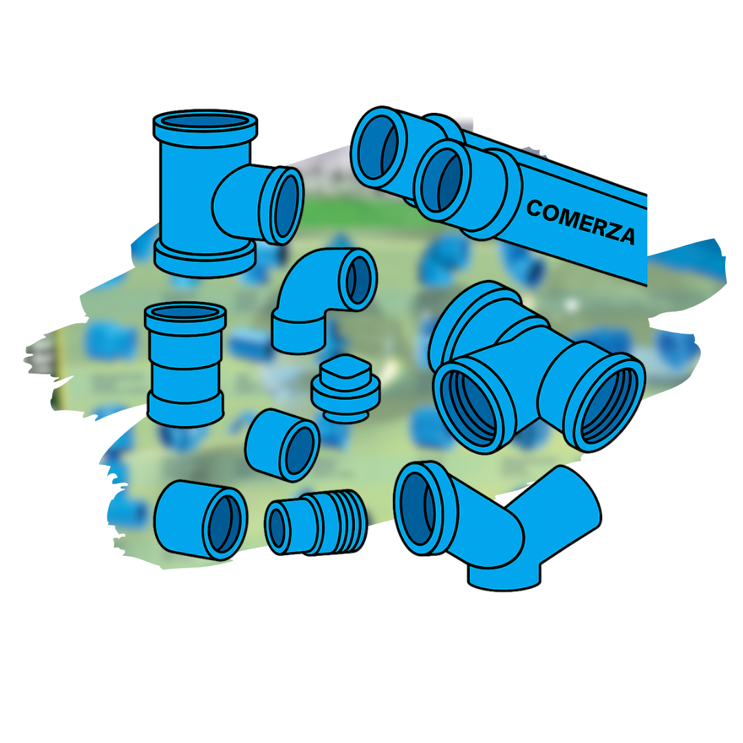 Tubos y fittings de PVC presión azul o gris